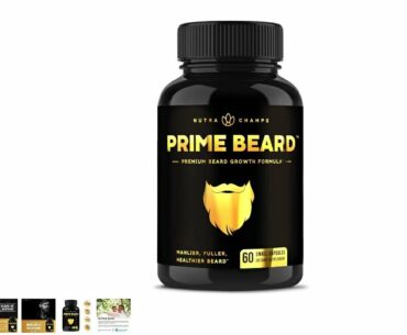 Beard Growth Vitamins Supplement for Men - Grow Thicker & Longer Facial Hair with Biotin, Collagen,