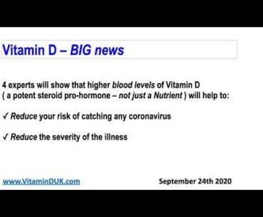 BIG News about Vitamin D - Dr William Grant