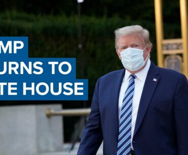 President Donald Trump returns to the White House as he continues coronavirus treatment