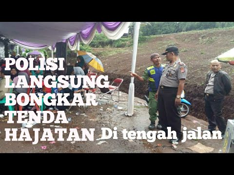 viral..!! polisi bongkar tenda hajatan di tengah jalan 2020