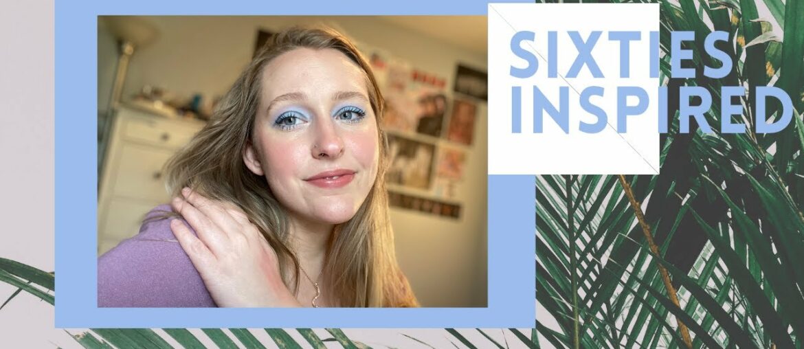 sixties inspired makeup look // blue eyes and pink tones