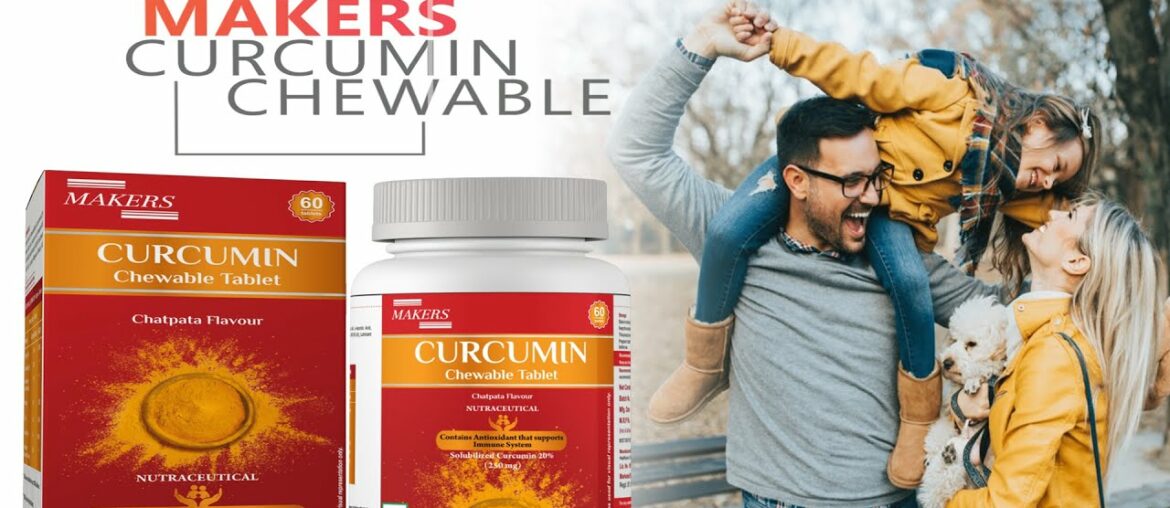 Makers Curcumin with Vitamin C Chewable Tablets |Nano Solubilized|Skin & Immunity |Men, Women & Kids