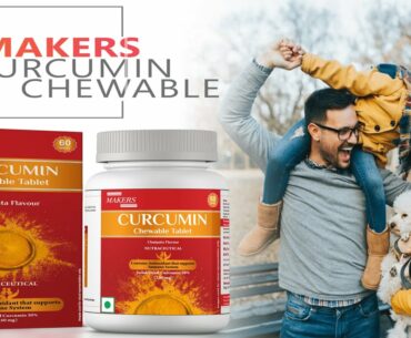 Makers Curcumin with Vitamin C Chewable Tablets |Nano Solubilized|Skin & Immunity |Men, Women & Kids