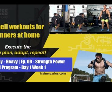 Barbell only workouts at Home | Leg day - Heavy - Power & Strength Hybrid W1D1
