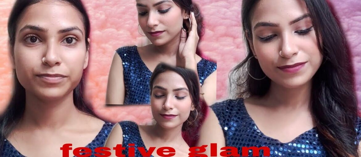 festive glam makeup tutorial for beginners ||Diksha Parmar||