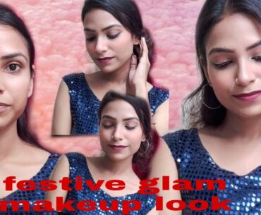 festive glam makeup tutorial for beginners ||Diksha Parmar||