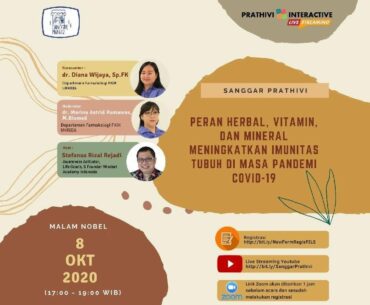 MALAM NOBEL-'Peran Herbal,Vitamin, dan Mineral Meningkatkan Imunitas Tubuh Dimasa Pendemi COVID-19'