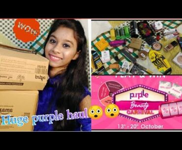 #HUGE PURPLE MAKEUP HAUL || #NAVRATRISHOPPING || millionsdollargirl