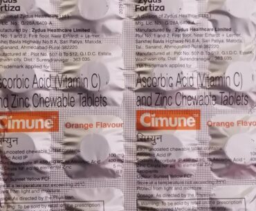 Ascorbic Acid (Vitamin C) and Zinc Chewable Tablets - Cimune
