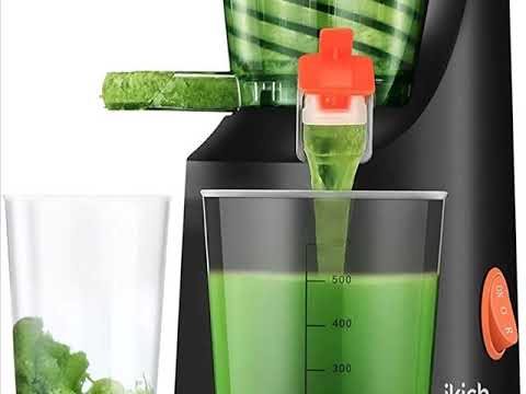 Slow Juicer IKICH 200W Compact Vertical Masticating Juicer with Maximum Nutritional Value
