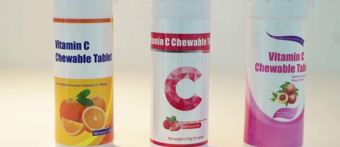 Dietary Supplement Free Samples Good Taste Vitamin C Chewable Tablet With OEM