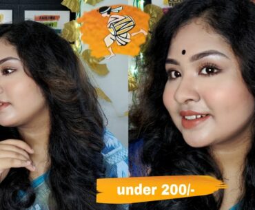 Durga puja Makeup Look 2020.....under 200 Rupees... Affordable  Traditional Look Step By Step....