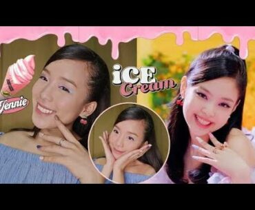 JENNIE 'Ice Cream' MV INSPIRED MAKEUP | ANDRIA MODELO