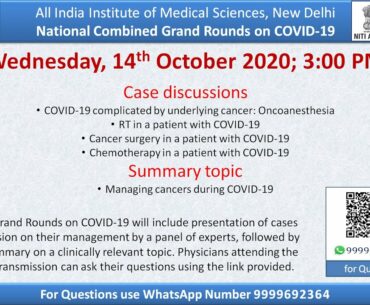 12th AIIMS NCGR Covid-19: Managing cancers during COVID-19