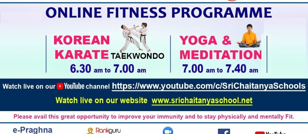 Sri Chaitanya School || Online Korean Karate (Taekwondo) Class Episode -83