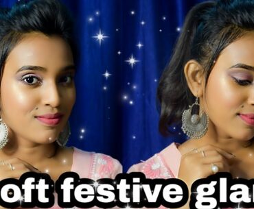 festive glam | ethnic look | durga Pooja glam | Navmi makeup look| durga puja makeup look