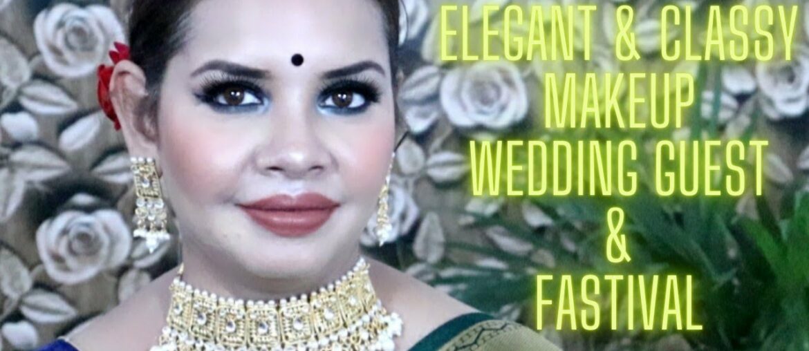 Wedding guest makeup look Dark green smoky eye makeup look