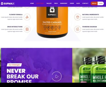 Supmax - Health and Supplement WordPress Theme sass vitamin Yura