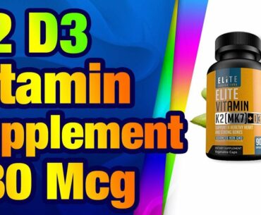 K2 D3 Vitamin Supplement 5000 IU MK7 180 Mcg of K2 Natto Potent Vitamin D & K Supplement B