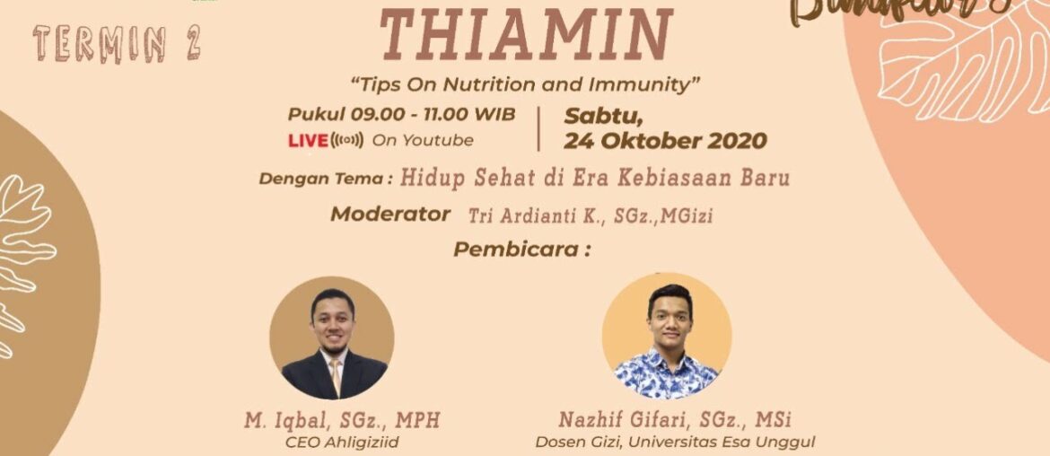 THIAMIN "Tips on Nutrition and Immunity"  Termin 2