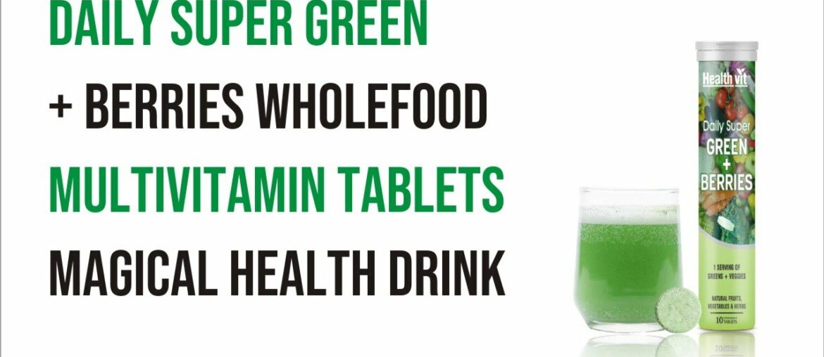 Healthvit Daily Super Green & Berries Wholefood Multivitamin | Immunity Booster | Sugar Free