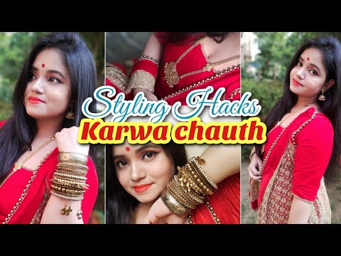 Karwa chauth makeup |  Styling Hacks 2020 | Bengali Look | The Glam Hacks