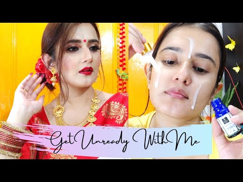 Get Unready With Me / #DurgaPuja Makeup / SWATI BHAMBRA