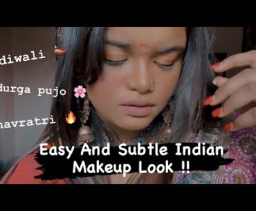 EASY INDIAN MAKEUP LOOK WITH NUDE LIPS ||SUBHANGI||