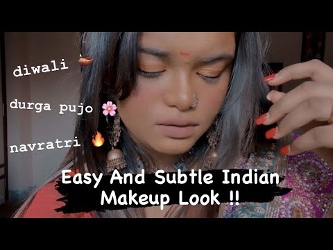 EASY INDIAN MAKEUP LOOK WITH NUDE LIPS ||SUBHANGI||