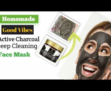 Homemade Good Vibes Active Charcoal Deep Cleansing Face Mask|Charcoal Face Mask|diy homemade beauty|