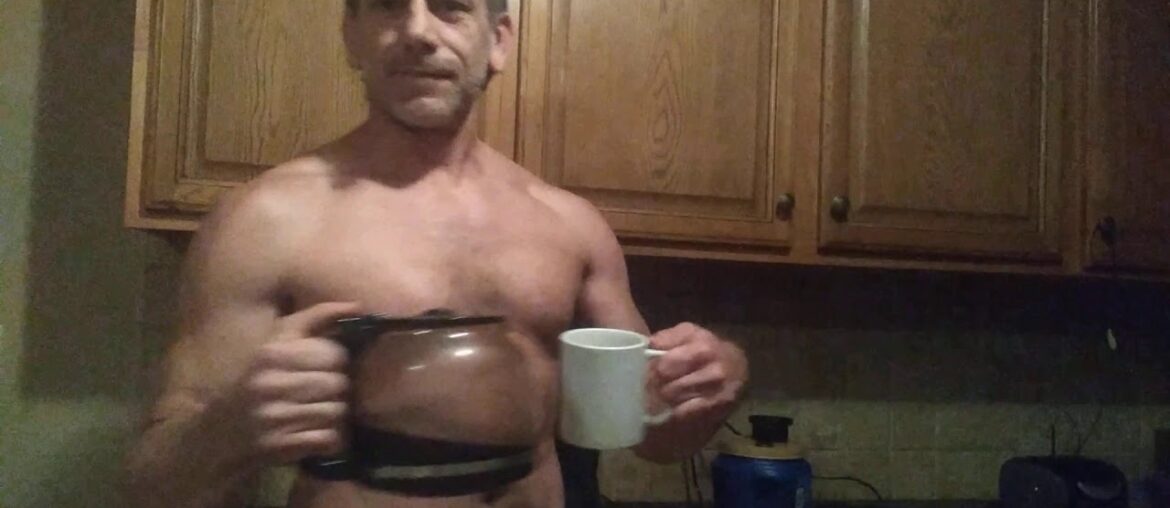 Good Morning Milk and Coffee Vitamin D muscle flexing.