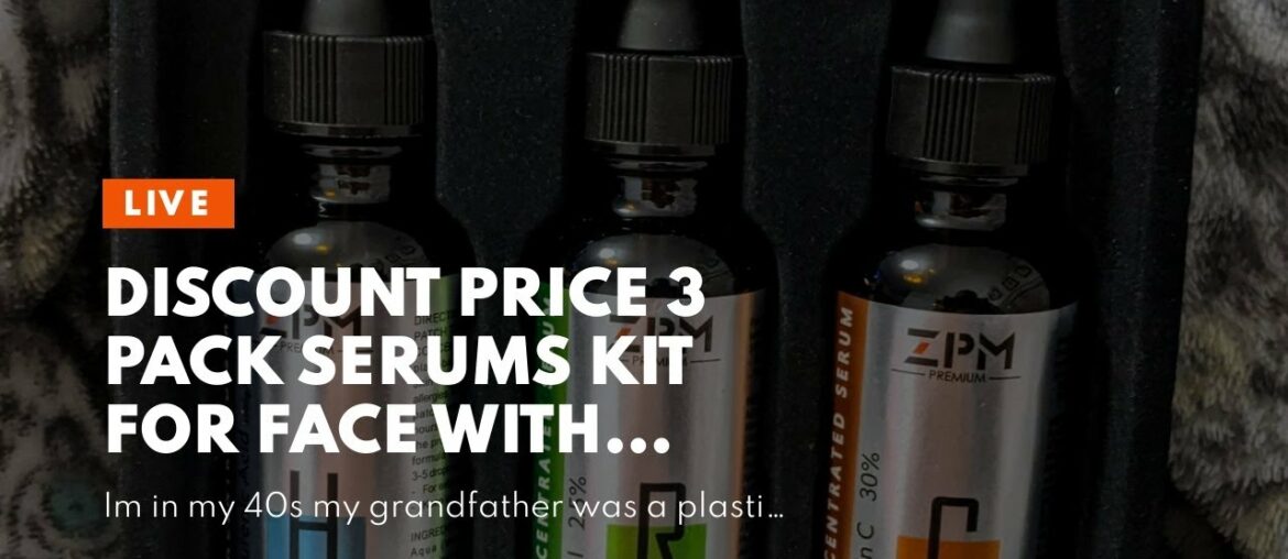 Discount Price 3 Pack Serums Kit for Face with Vitamin C Serum, Retinol Serum, Hyaluronic Acid...