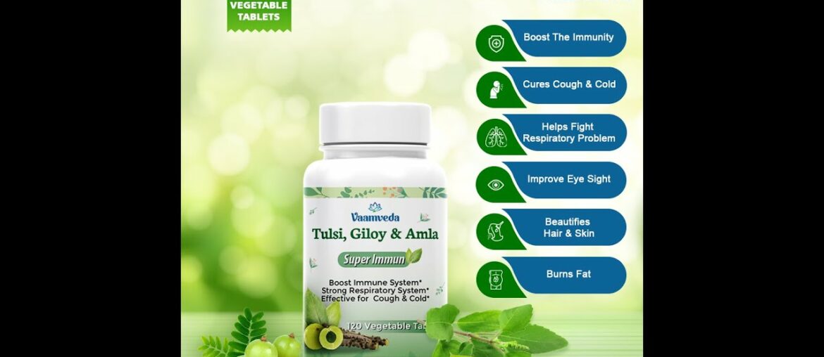 Vaamveda Ayurvedic Tulsi Giloy Amla Immunity Tabltes | 100% Natural Ingredients | No Side Effects