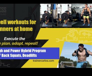 Barbell only workouts at Home | Leg day - Light - Power & Strength Hybrid Program W4D1