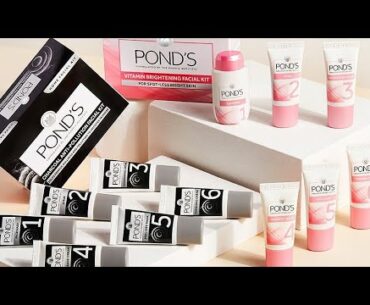 NEW* Ponds Charcoal Anti Pollution Home Facial Kit l Ponds Vitamin Skin Brightening Home Facial