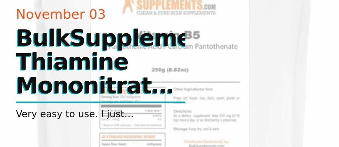 BulkSupplements Thiamine Mononitrate (Vitamin B1) Powder (5 kilograms)
