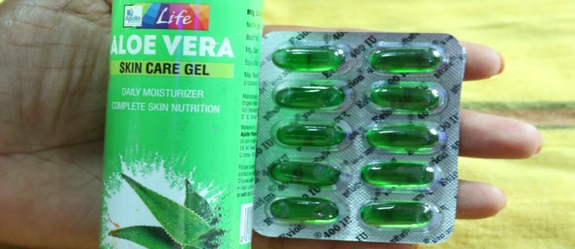 Aloe Vera Gel Vitamin E Capsules Overnight Face Pack Beauty tips for Skin Glow - Telugu Beauty Tips