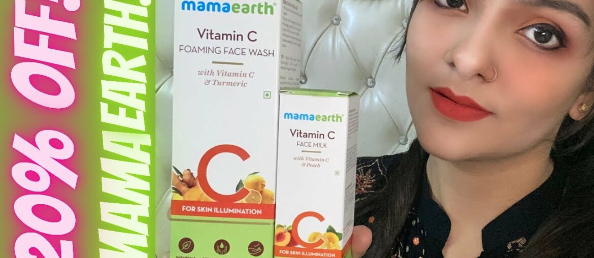 Mamaearth Vitamin C Foaming Facewash and Vitamin C Face Milk Review & Demo| 20% OFF | Kajal Sanjeev