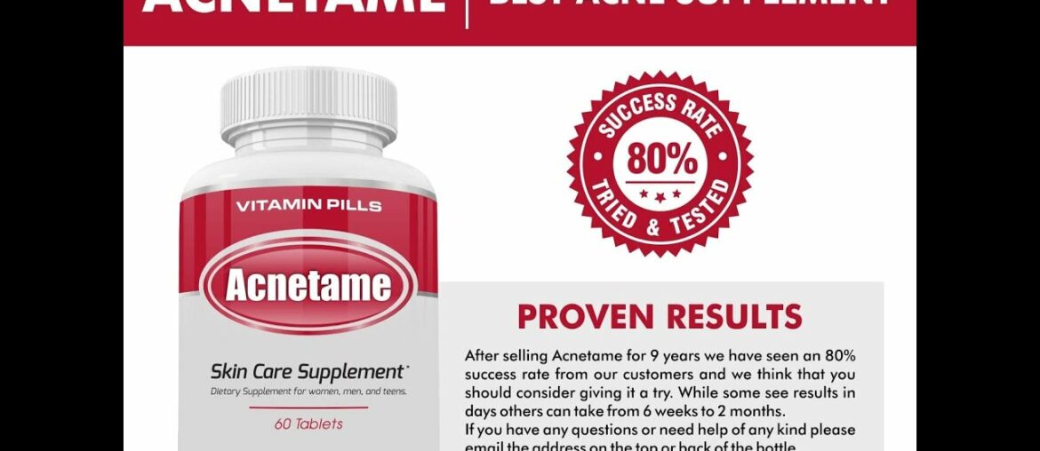 Acnetame Vitamin Supplements Reviews for Acne Treatment: 60 Natural Pills