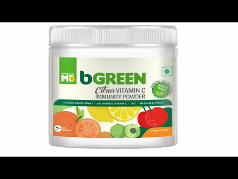 bGREEN Citrus Vitamin C Immunity Powder by MuscleBlaze | THEFUSIONFITNESS
