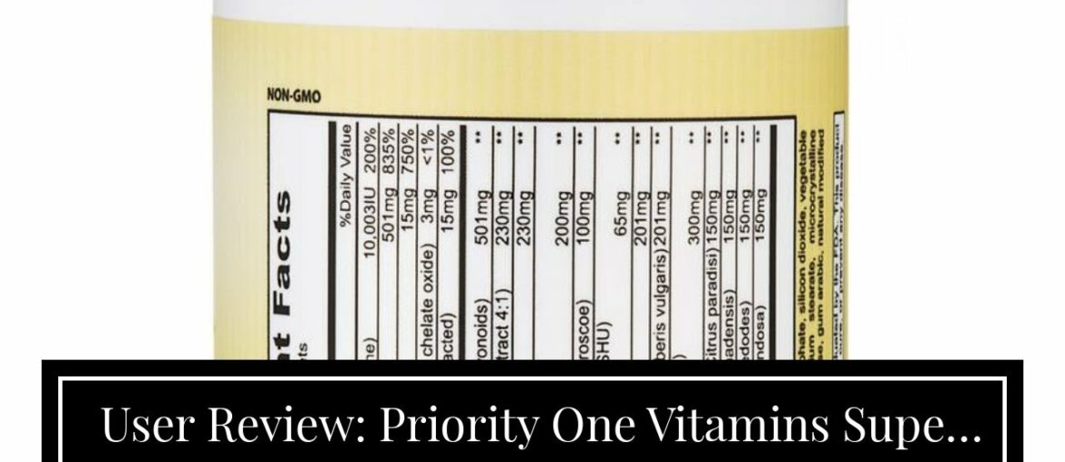 User Review: Priority One Vitamins Super Bio Vegetarian 180 Tablets - Immune System Support*- C...