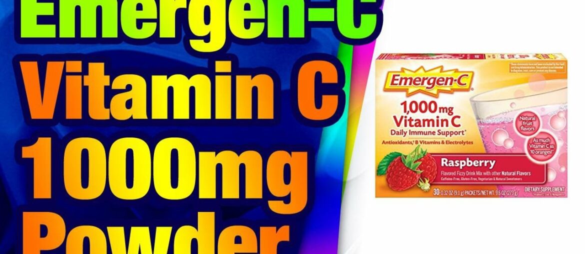 Emergen-C Vitamin C 1000mg Powder (30 Count, R aspberry Flavor, 1 Month Supply), With Antio