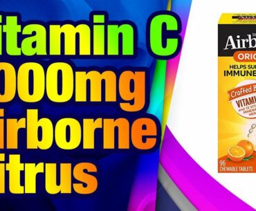Vitamin C 1000mg - Airborne Citrus Chewable Tablets (96 count in a box), Gluten-Free Immun
