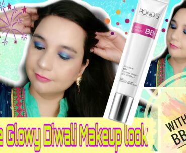 5 minute glowy wearable look for Diwali ll Simple glowy festival makeup look 2020 ll BB Cream makeup