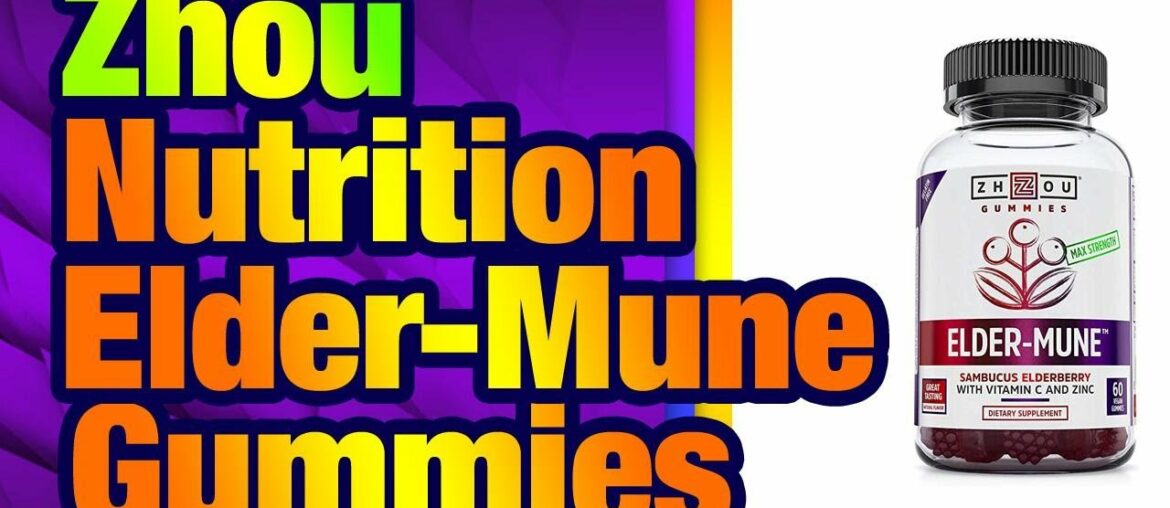 Zhou Nutrition Elder-Mune Sambucus Elderberry Gummies - Antioxidant Flavonoids, Immune Sup