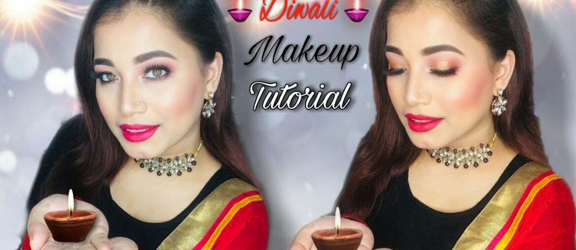 Simple Photo Perfect Diwali Makeup for all Indian Outfits|| kali puja Diwali 2020