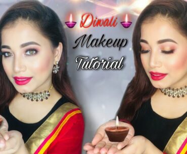 Simple Photo Perfect Diwali Makeup for all Indian Outfits|| kali puja Diwali 2020