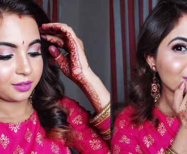 Diwali Makeup | Festive| Karwachauth| Wedding Guest Makeup | Dewy using Illuminator Full Face Makeup