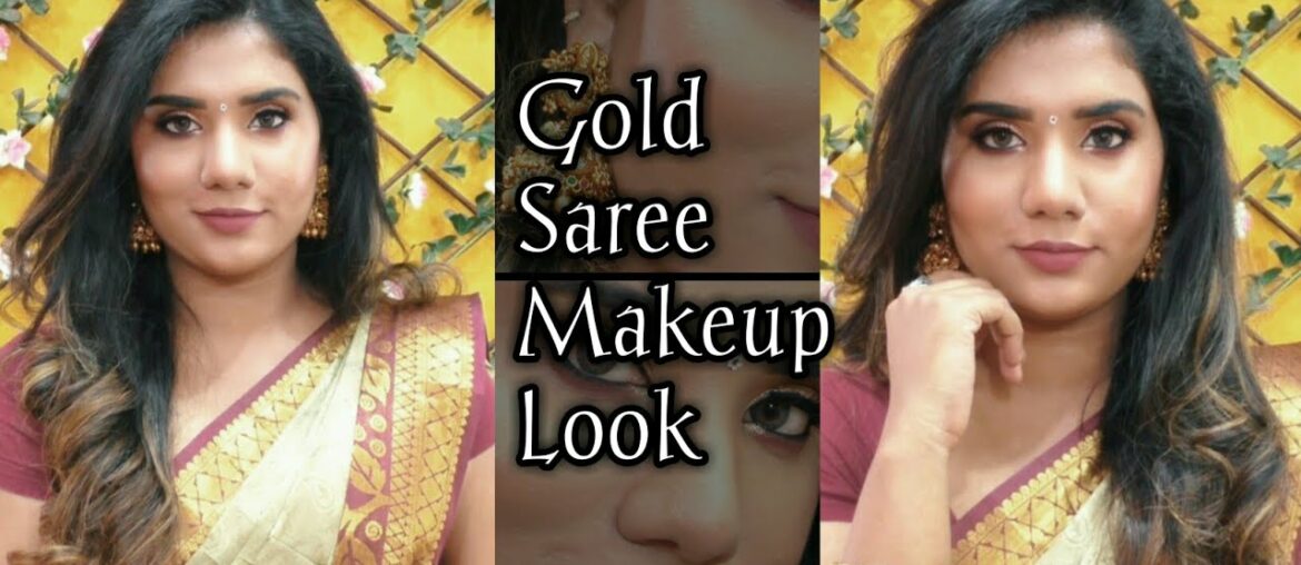 Festival Makeup Look#withme || Gold saree Makeup Look with Jimmikki Kammal | Diwali Look | Deepavali