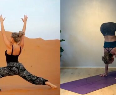 Fitness track yoga | 10 minute yoga full Body Stretch | Morning yoga Workout | yoga tracks..